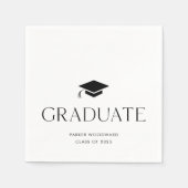 白黒シンプル目盛りキャップ スタンダードカクテルナプキン (正面)