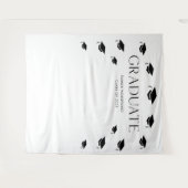 白黒シンプル目盛りキャップ タペストリー (正面(横))