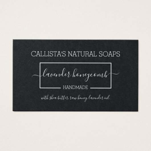 白黒シンプル石鹸の包装製品ラベル (正面)