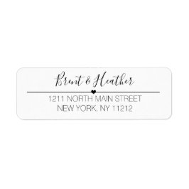 白黒シンプル硬化性文字及びハート ラベル