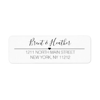 白黒シンプル硬化性文字及びハート ラベル