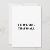 白黒シンプル私はあなたを愛するバレンタインデー シーズンカード (正面)