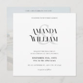 白黒シンプル結婚の 招待状 (正面/裏面)