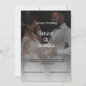 白黒シンプル結婚の 招待状 (正面)