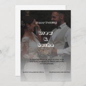 白黒シンプル結婚の 招待状 (正面/裏面)