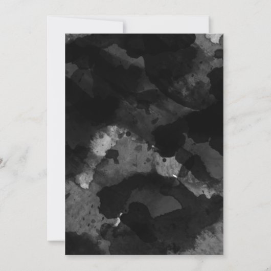 白黒シンプル結婚式の日付の保存 セーブザデート (裏面)