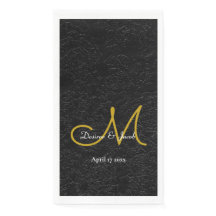 白黒シンプル金ゴールドエレガントウェディングモノグラム