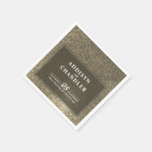 白黒シンプル金ゴールドモダングリッター スタンダードカクテルナプキン (角)