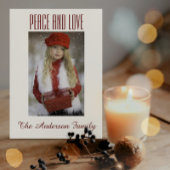 白黒シンプル金ゴールド写真クリスマス シーズンカード