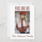 白黒シンプル金ゴールド写真クリスマス シーズンカード (正面)