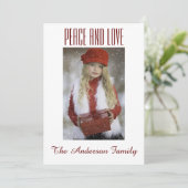 白黒シンプル金ゴールド写真クリスマス シーズンカード (スタンド正面)