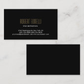 白黒シンプル金ゴールド名刺 名刺 (正面/裏面)