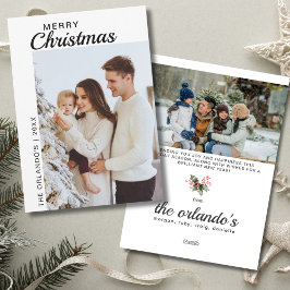 白黒シンプル2写真メリークリスマス シーズンカード