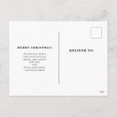 白黒シンプル2枚の写真メリークリスマス シーズンポストカード (裏面)