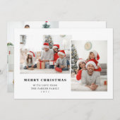 白黒シンプル3枚の写真メリークリスマス シーズンカード (正面/裏面)
