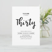 白黒シンプル30歳の誕生日パーティー 招待状 (スタンド正面)