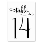 白黒シンプル3.5x5テーブル番号 |表14 テーブルナンバー (正面)