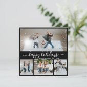 白黒シンプル4フォトコラージュハッピーページ シーズンカード (スタンド正面)