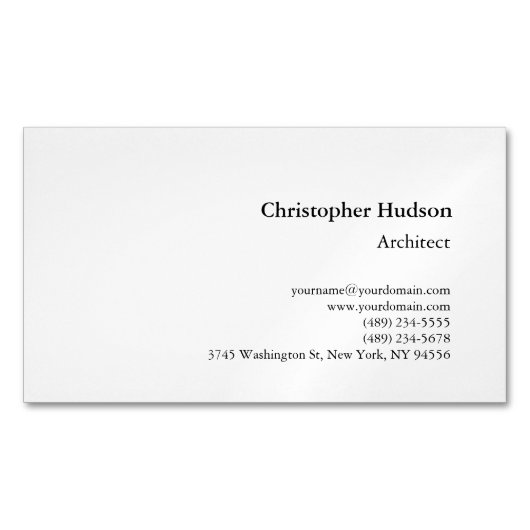 白黒シンプルPlain Architect名刺 マグネット名刺 (正面)