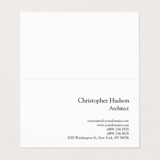 白黒シンプルPlain Architect名刺 名刺 (外部フラット)