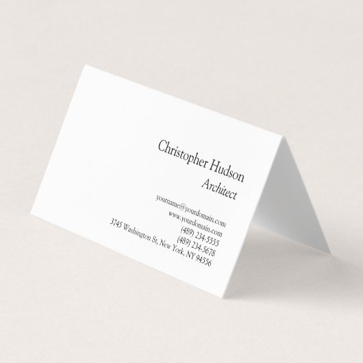 白黒シンプルPlain Architect名刺 名刺 (正面)