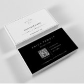 白黒シンプルQrコモダンード 名刺