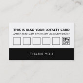 白黒シンプルQRコード2 in 1ロイヤリティおよび 名刺 (裏面)