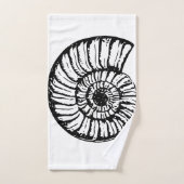 白黒シーシェルバスタオルセット バスタオルセット (ハンドタオル)