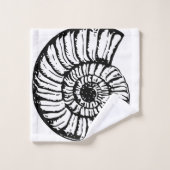 白黒シーシェルバスタオルセット バスタオルセット (ウォッシュタオル)