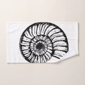 白黒シーシェルバスタオルセット バスタオルセット (ハンドタオル)