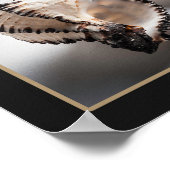 白黒シーシェル熱帯印刷用アート ポスター (角)