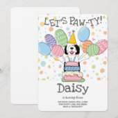 白黒シーパドールドッグバースデーパーティー 招待状 (正面/裏面)