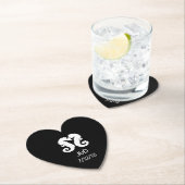 白黒シーホースの結婚ハートコースター ペーパーコースター (インサイチュ)