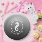 白黒シーホース紙プレート ペーパープレート (パーティー)