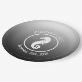 白黒シーホース紙プレート ペーパープレート (アングル)