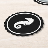 白黒シーホース結婚のコースター ペーパーコースター (アングル)