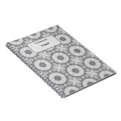 白黒シームレスパターンカスタムノートブック ノートブック (右側)