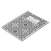 白黒シームレスパターンカスタムノートブック ノートブック (左側)