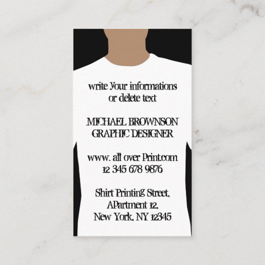 白黒シ気にャツの洗い方 名刺 (裏面)