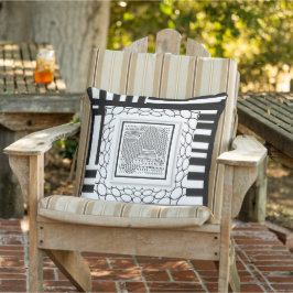 白黒ジオコラージュ アウトドアクッション