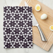 白黒ジオスターJustPatternsファブリック キッチンタオル (四つ折り)