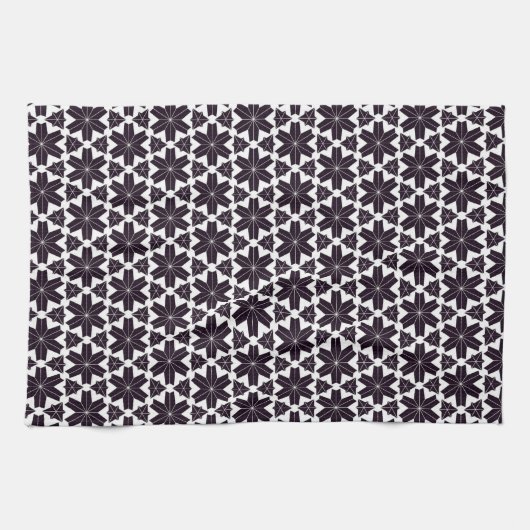 白黒ジオスターJustPatternsファブリック キッチンタオル (横)