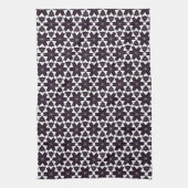 白黒ジオスターJustPatternsファブリック キッチンタオル (縦)