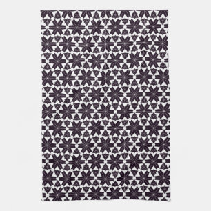 白黒ジオスターJustPatternsファブリック キッチンタオル