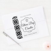 白黒ジオメトリキャンドル製品ラベル スクエアシール (封筒)