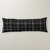 白黒ジオメトリチェックのプレイドパターン ボディピロー (裏面)