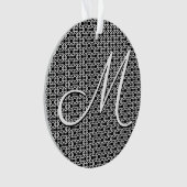 白黒ジオメトリックイニシャルモノグラム オーナメント (正面)