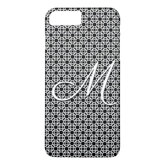 白黒ジオメトリックイニシャルモノグラム Case-Mate iPhoneケース (裏面)