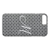 白黒ジオメトリックイニシャルモノグラム Case-Mate iPhoneケース (裏面(横))