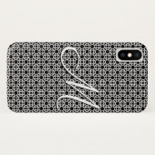 白黒ジオメトリックイニシャルモノグラム Case-Mate iPhoneケース (裏面(横))